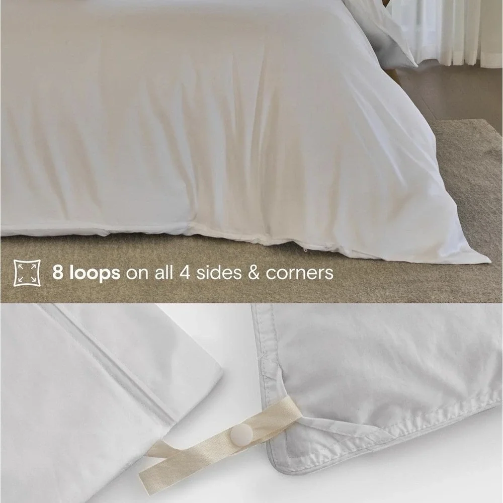 DOZ Sijo King/Cal King Bamboo Duvet Cover 2 Shams Sand Organic Luxury Sateen New